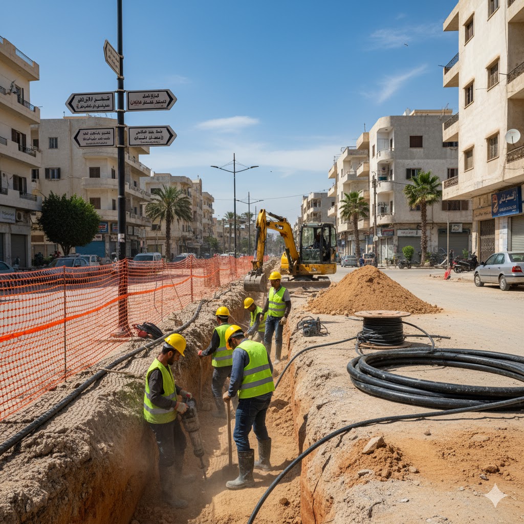 أعمال الحفر والتمديد